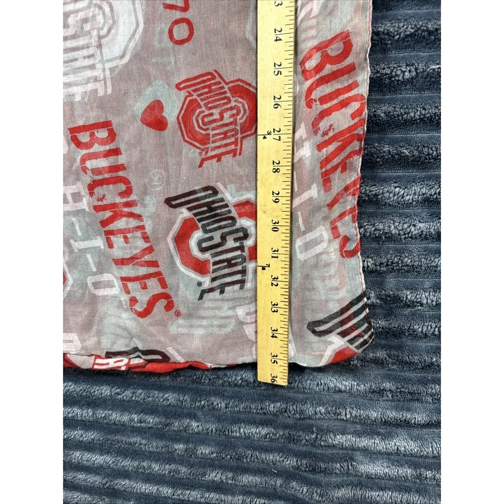 Ohio State Buckeye Infinity Scarf‎ Scarlet/Gray Semi Sheer 36